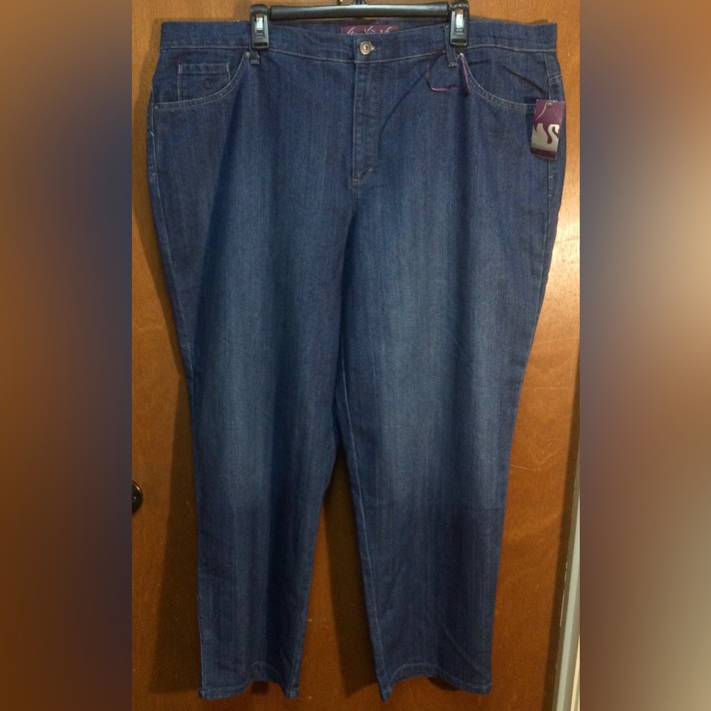 Gloria Vanderbilt 24W Amanda Classic Fit Tapered Short Womens Blue Stretch Jeans